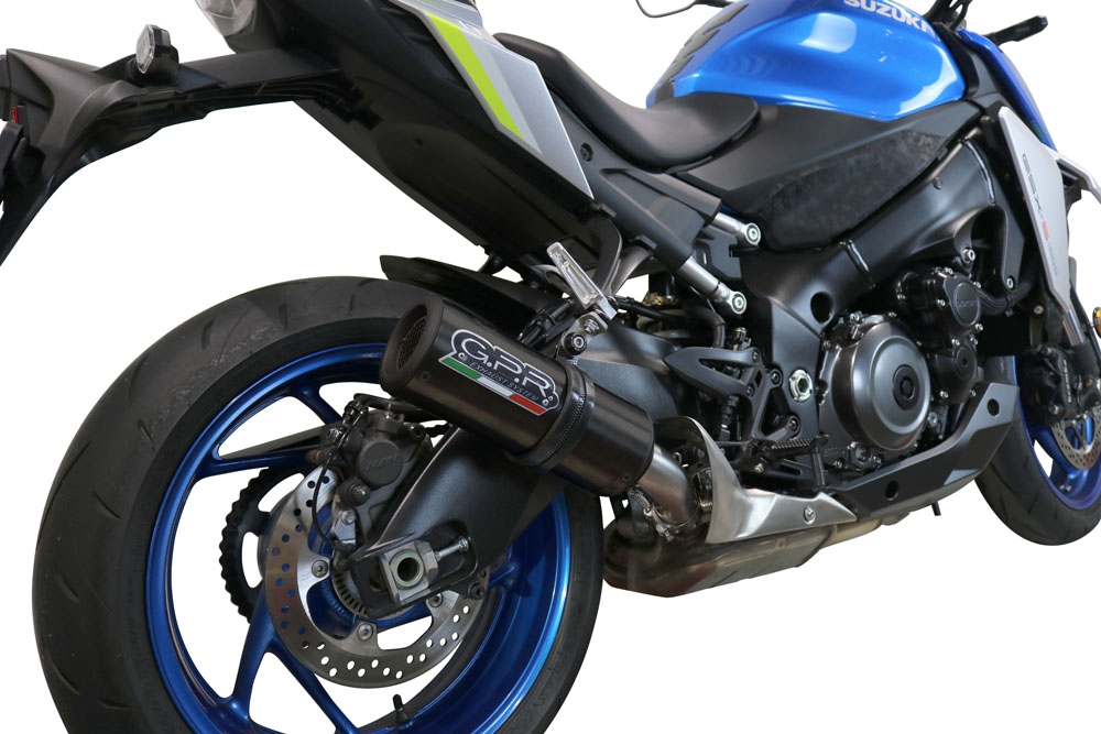 Escape compatível com Suzuki Gsx-S 1000 GX 2024-2025, M3 Black Titanium, Escape legal, homologado, silenciador com db killer removível e tubo de ligação específico 
