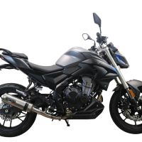 Escape compatível com Voge 500DSX 2021-2024, M3 Inox , Escape legal, homologado, silenciador com db killer removível e tubo de ligação específico 