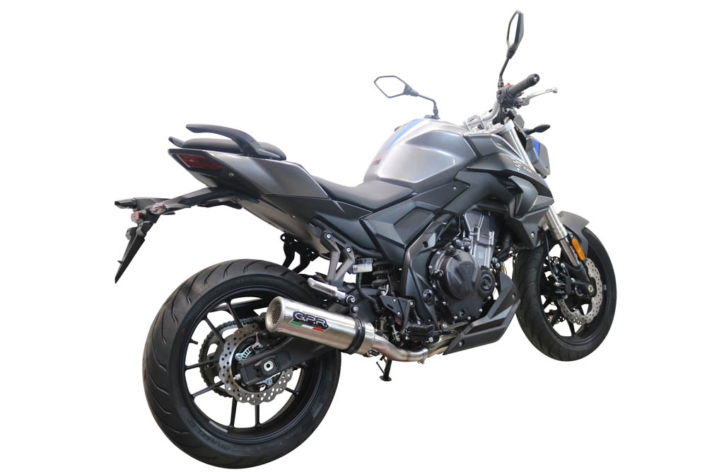 Escape compatível com Voge 500DSX 2021-2024, M3 Inox , Escape legal, homologado, silenciador com db killer removível e tubo de ligação específico 