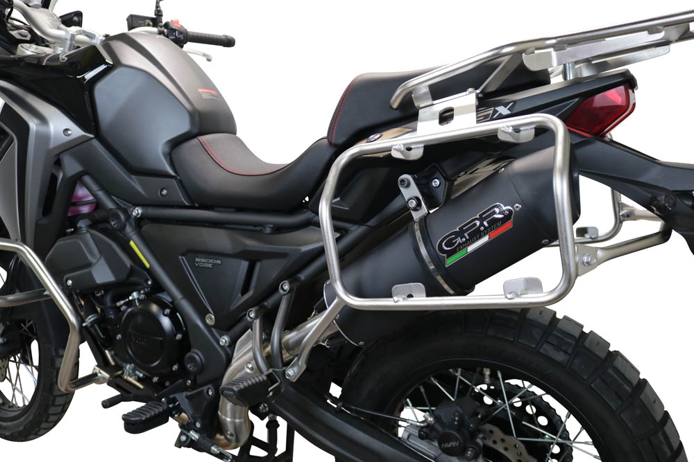 Escape compatível com Voge 650DSX 2021-2024, Furore Evo4 Nero, Escape homologado, legal para mercados NÃO europeus, incluindo tubo de ligação e db killer removível 