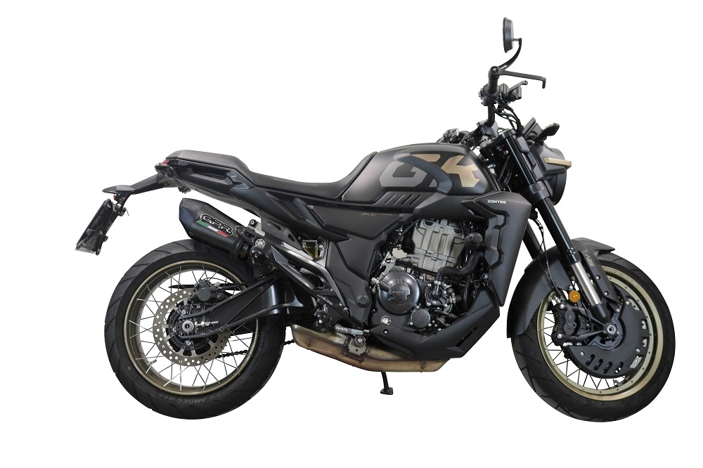 GPR escape compatível com  Zontes 350 T1 ADV 2022-2024, New Grand Prix Evo Poppy, Escape legal, homologado, silenciador com db killer removível e tubo de ligação específico 