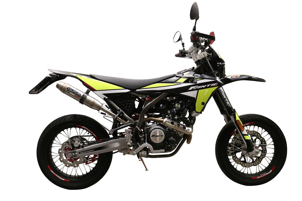 Escape compatível com Fantic Motor XMF 125 2021-2024, Deeptone Inox, Escape legal, homologado, silenciador com db killer removível e tubo de ligação específico 