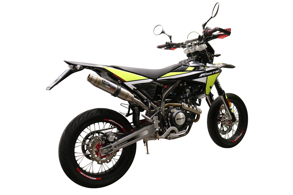 Escape compatível com Fantic Motor XMF 125 2021-2024, Deeptone Inox, Escape legal, homologado, silenciador com db killer removível e tubo de ligação específico 