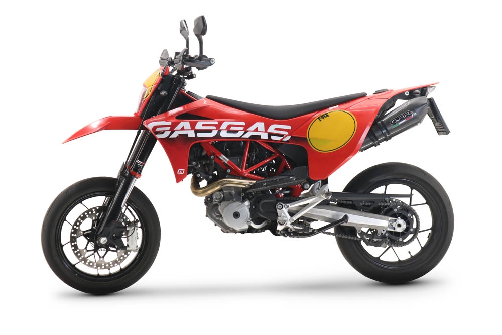 GPR escape compatível com  Gas Gas SM 700 2023-2024, New Grand Prix Evo Poppy, Escape legal, aprovado, com db killer removível, tubo de conexão e conversor catalítico 