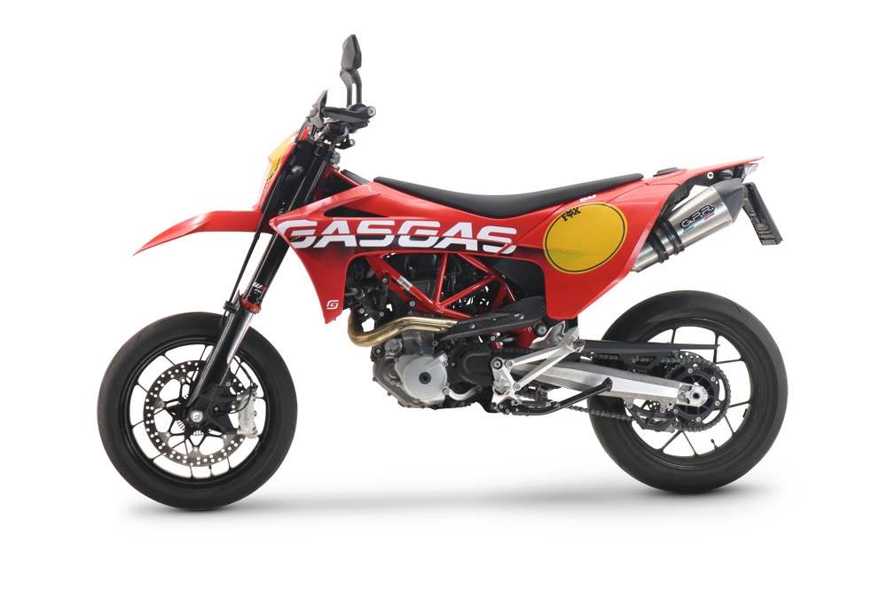 GPR escape compatível com  Gas Gas SM 700 2023-2024, New Grand Prix Evo Titanium, Escape legal, aprovado, com db killer removível, tubo de conexão e conversor catalítico 