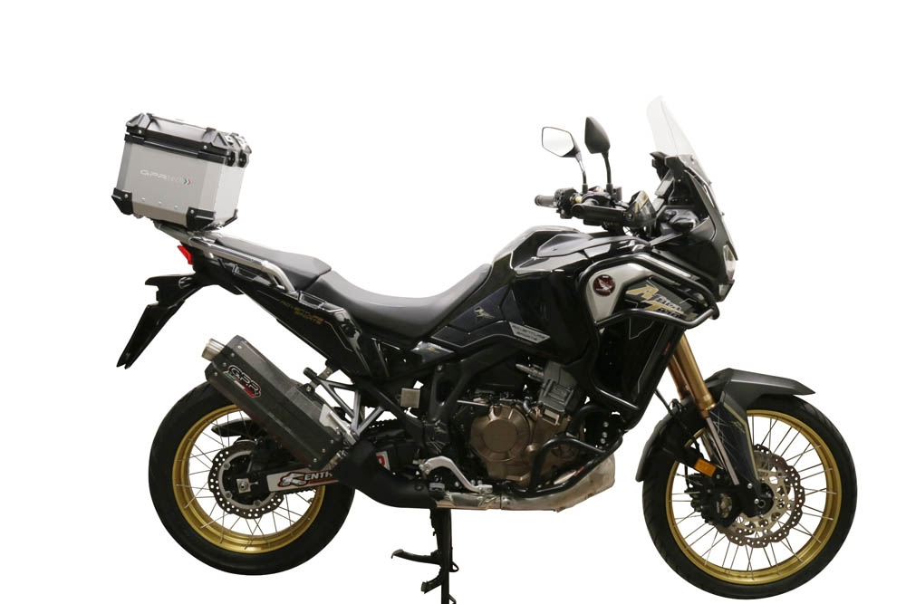 Top case maletas GPR TECH compatível com Honda Crf 1100 L Africa Twin 2020/2024 e5 Top Case Alpi-Tech em alumínio, cor prata com placa específica incluída Capacidade Litros 35