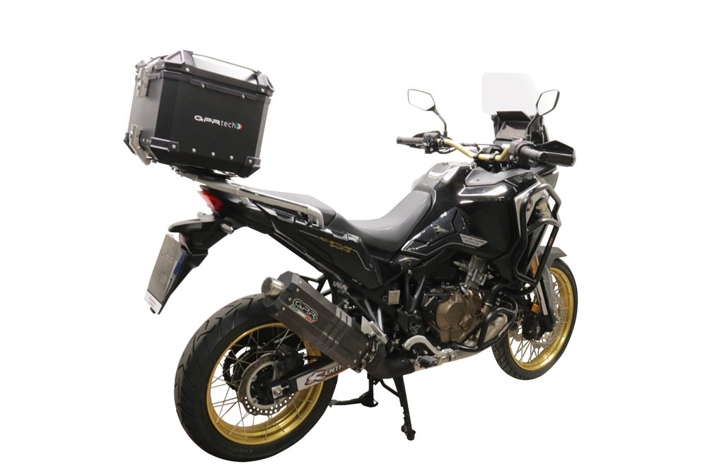 Top case maletas GPR TECH compatível com Honda Crf 1100 L Africa Twin 2020/2024 e5 Top Case Alpi-Tech em alumínio, cor preta com placa específica incluída Capacidade Litros 55
