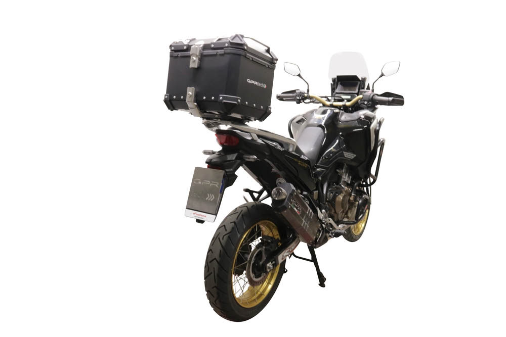Top case maletas GPR TECH compatível com Honda Crf 1100 L Africa Twin 2020/2024 e5 Top Case Alpi-Tech em alumínio, cor prata com placa específica incluída Capacidade Litros 55