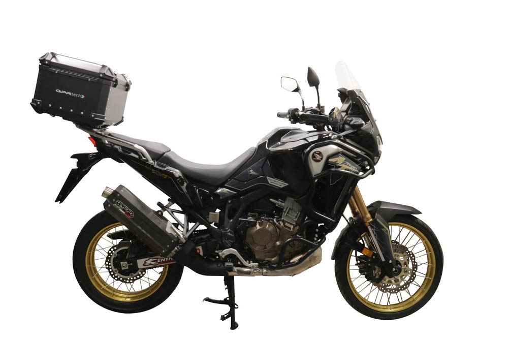 Top case maletas GPR TECH compatível com Honda Crf 1100 L Africa Twin 2020/2024 e5 Top Case Alpi-Tech em alumínio, cor preta com placa específica incluída Capacidade Litros 35