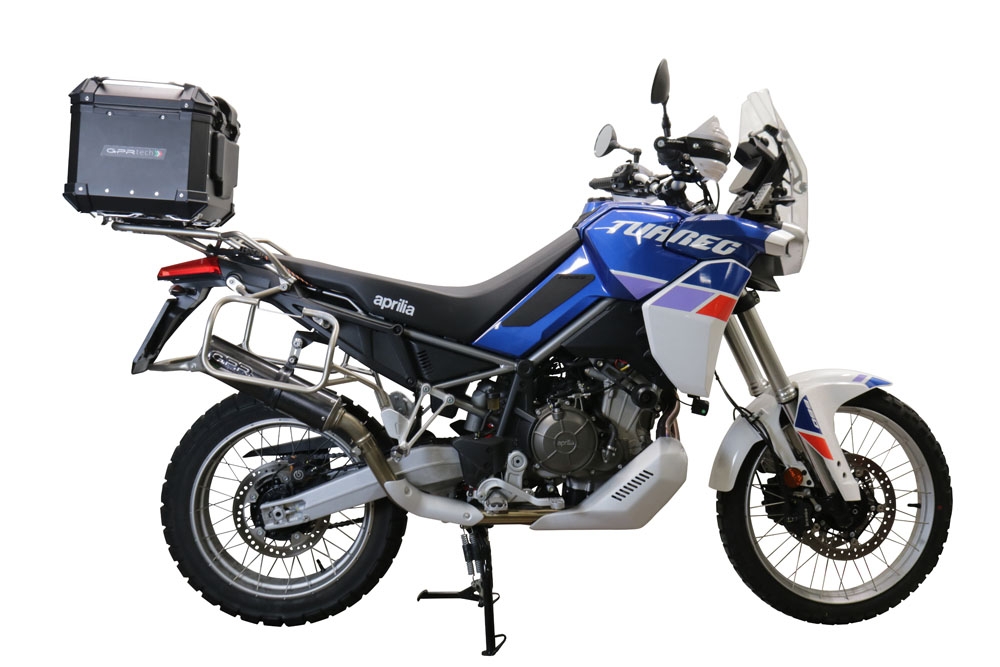 Top case maletas GPR TECH compatível com Aprilia Tuareg 660 2021/2024 e5 Top Case Alpi-Tech em alumínio, cor preta com placa específica incluída Capacidade Litros 35