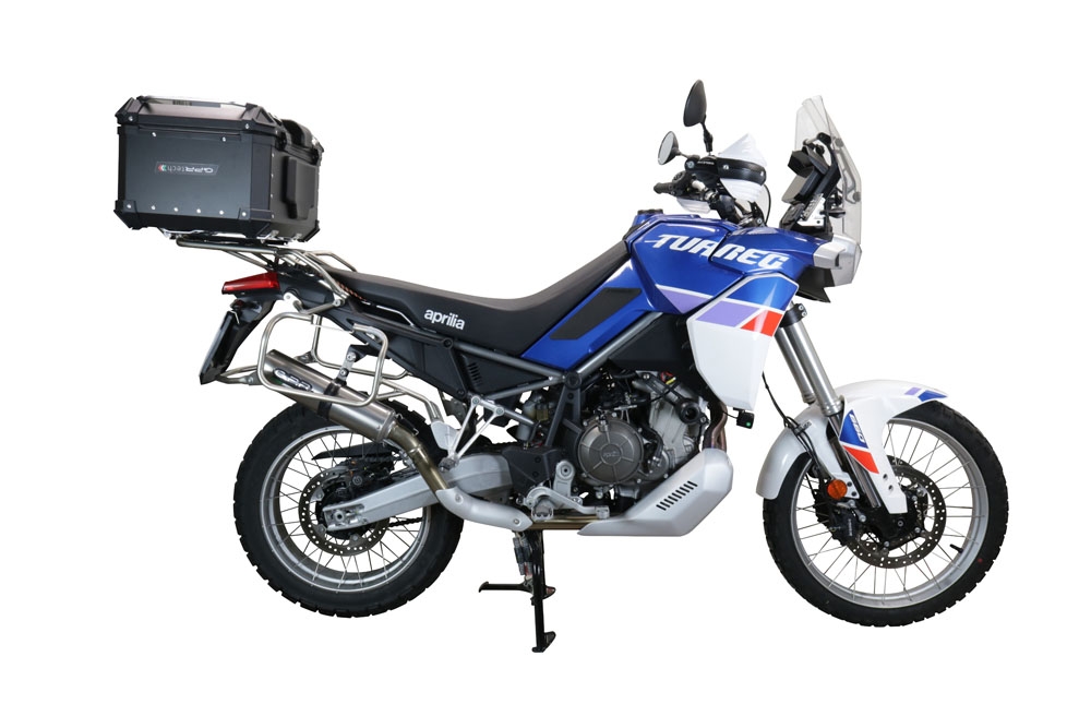 Top case maletas GPR TECH compatível com Aprilia Tuareg 660 2021/2024 e5 Top Case Alpi-Tech em alumínio, cor preta com placa específica incluída Capacidade Litros 45