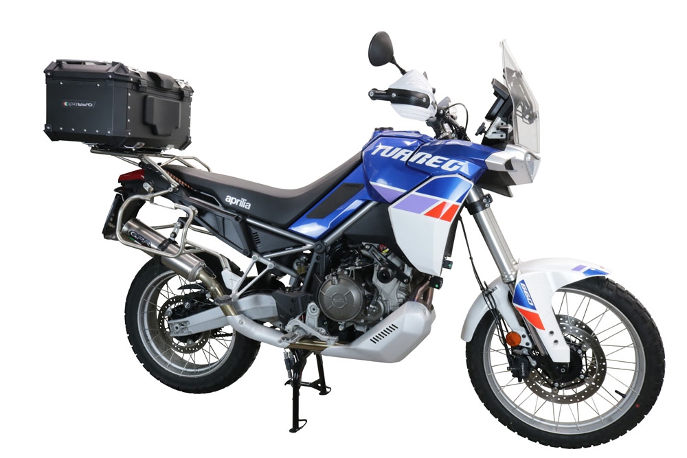 Top case maletas GPR TECH compatível com Aprilia Tuareg 660 2021/2024 e5 Top Case Alpi-Tech em alumínio, cor preta com placa específica incluída Capacidade Litros 55