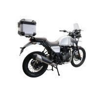Top case maletas GPR TECH compatível com Royal Enfield Himalayan 410 2017/2023 Top Case Alpi-Tech em alumínio, cor prata com placa específica incluída Capacidade Litros 26