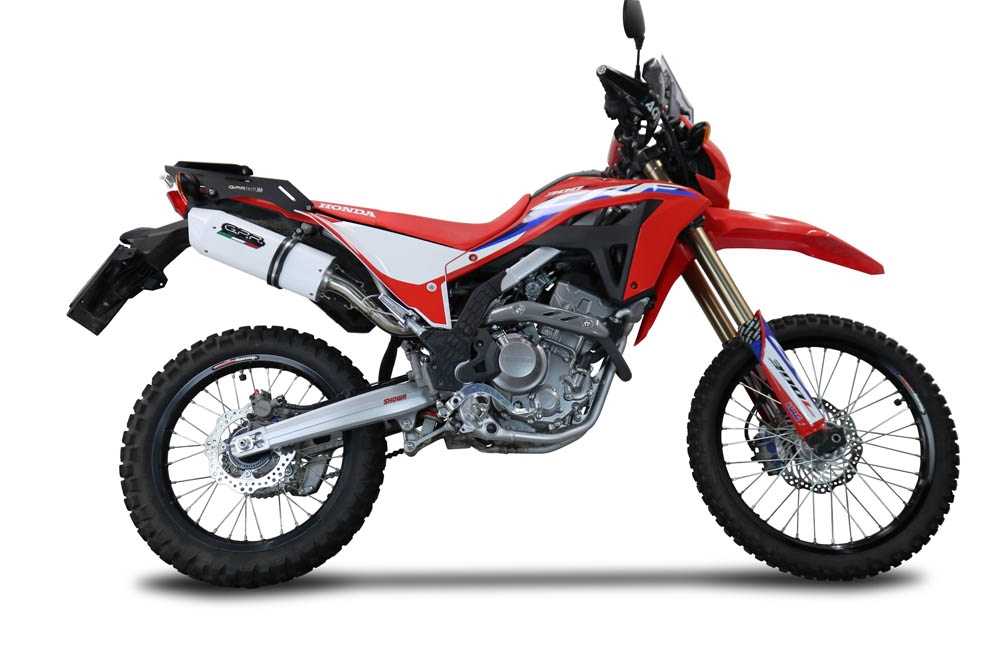 Escape compatível com Honda Crf 300 L - Rally 2021-2024, Albus Ceramic, Escape homologado, legal para mercados NÃO europeus, incluindo tubo de ligação e db killer removível 