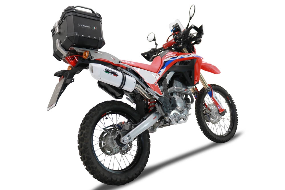 Escape compatível com Honda Crf 300 L - Rally 2021-2024, Albus Ceramic, Escape homologado, legal para mercados NÃO europeus, incluindo tubo de ligação e db killer removível 