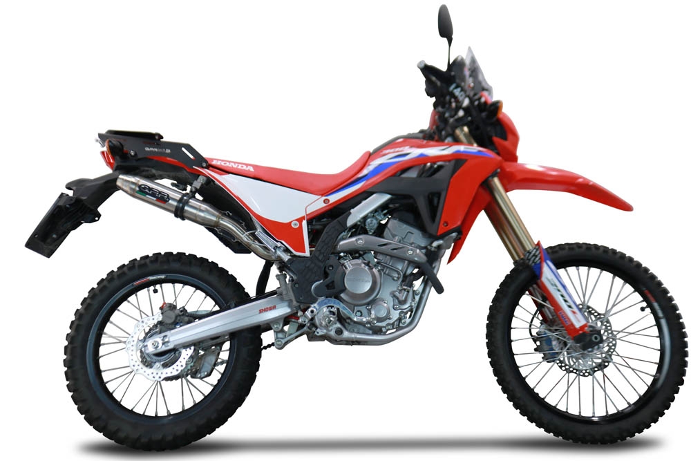 Escape compatível com Honda Crf 300 L - Rally 2021-2024, Deeptone Inox, Sistema homologado, catalisador original será eliminado Silencioso com tubo de ligação 