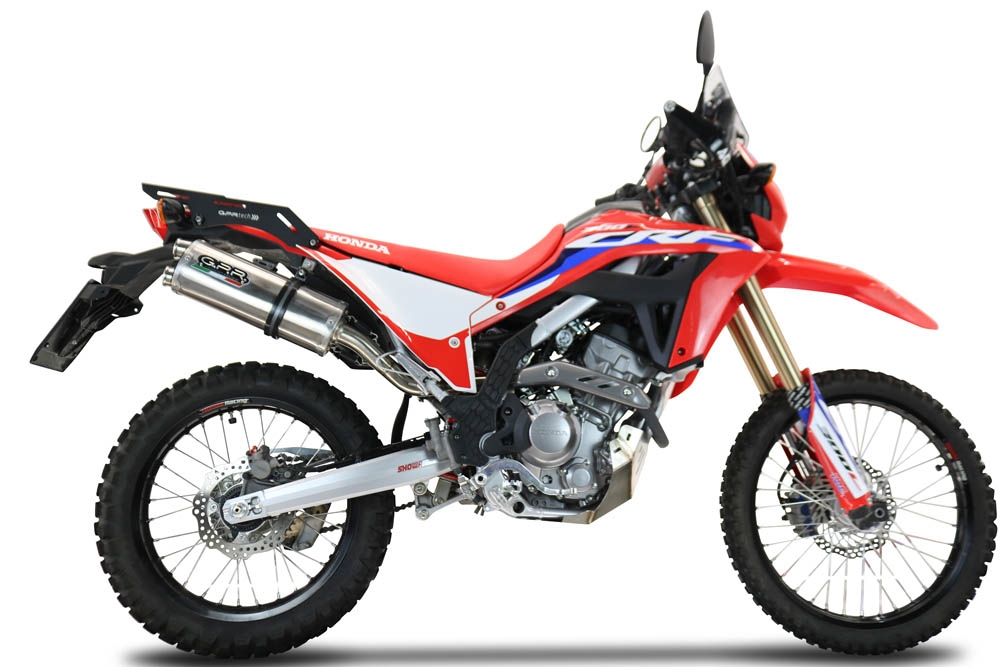 Escape compatível com Honda Crf 300 L - Rally 2021-2024, Dual Inox, Escape legal, aprovado, com db killer removível, tubo de conexão e conversor catalítico 