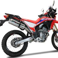 Escape compatível com Honda Crf 300 L - Rally 2021-2024, Dual Inox, Escape legal, aprovado, com db killer removível, tubo de conexão e conversor catalítico 