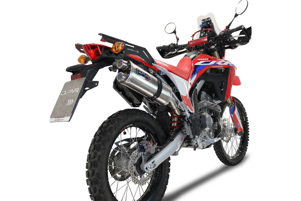 Escape compatível com Honda Crf 300 L - Rally 2021-2024, Dual Inox, Escape legal, aprovado, com db killer removível, tubo de conexão e conversor catalítico 