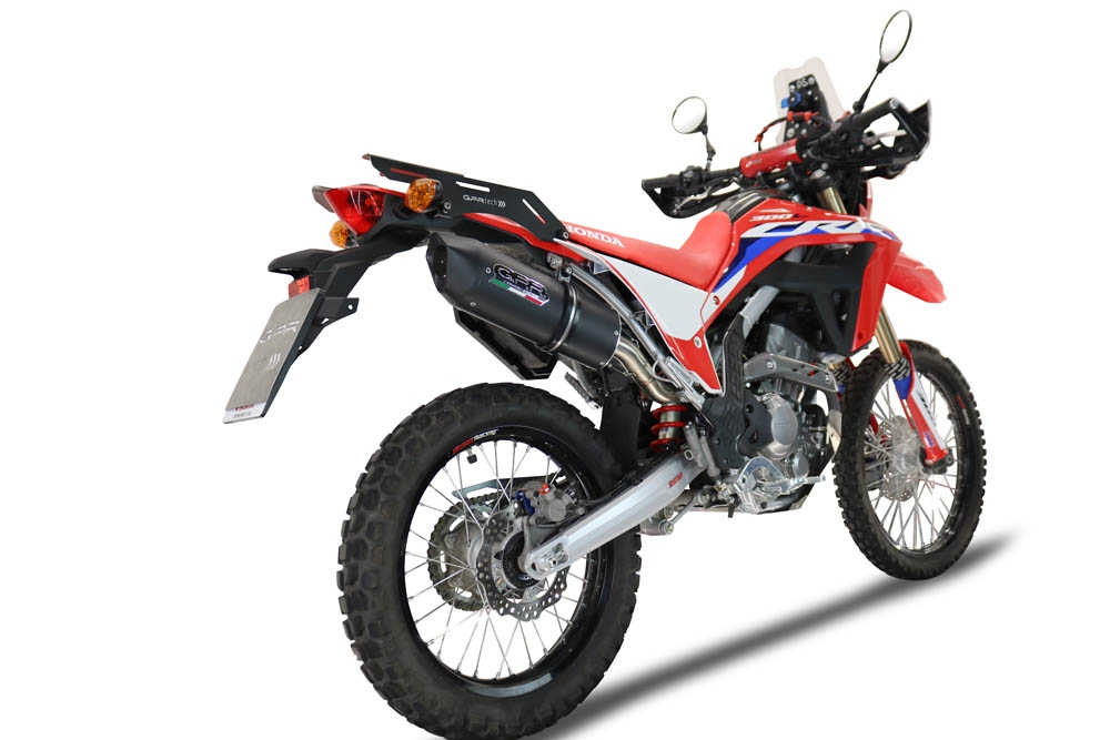 Escape compatível com Honda Crf 300 L - Rally 2021-2024, Furore Nero, Escape homologado, legal para mercados NÃO europeus, incluindo tubo de ligação e db killer removível 