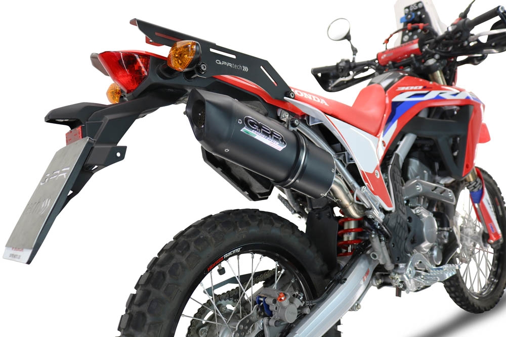 Escape compatível com Honda Crf 300 L - Rally 2021-2024, Furore Nero, Escape homologado, legal para mercados NÃO europeus, incluindo tubo de ligação e db killer removível 