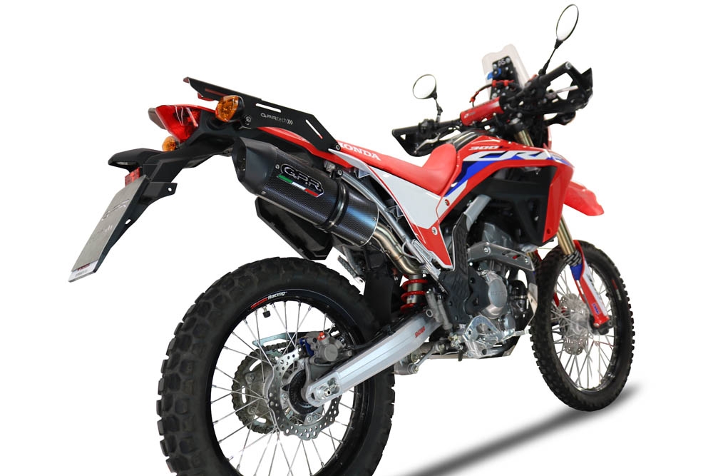 Escape compatível com Honda Crf 300 L - Rally 2021-2024, Furore Poppy, Escape homologado, legal para mercados NÃO europeus, incluindo tubo de ligação e db killer removível 