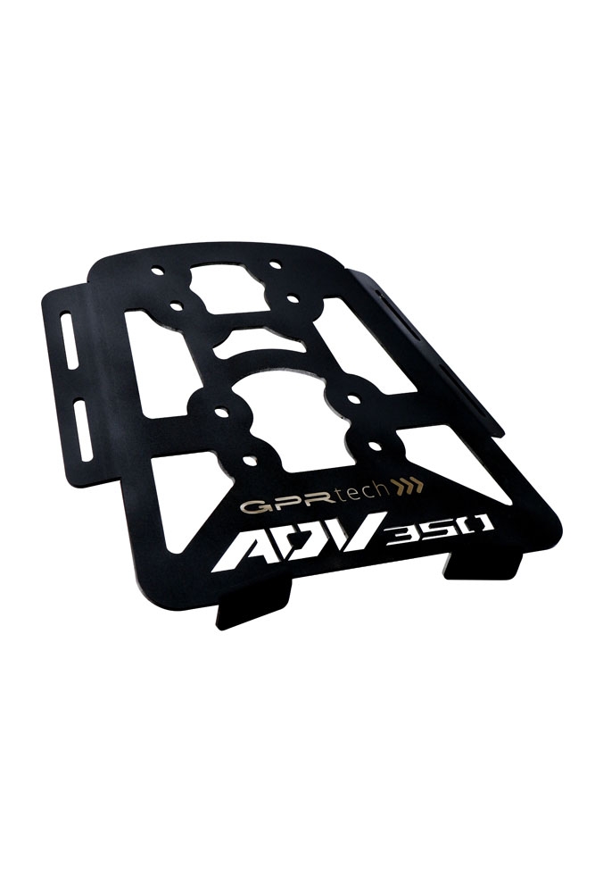 GPR TECH compatível com Honda Adv 350 2022/2024 e5 Placa de encaixe específica Top Case ALPITECH 35 LT compatível com bagageiro original, aço inox com 4 pontos de ancoragem