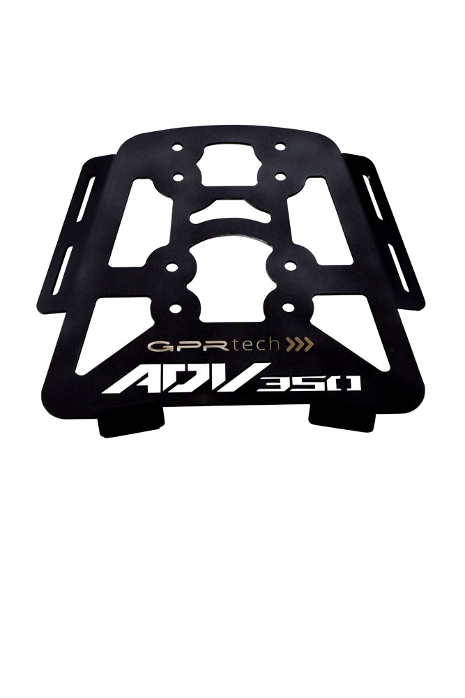 GPR TECH compatível com Honda Adv 350 2022/2024 e5 Placa de encaixe específica Top Case ALPITECH 35 LT compatível com bagageiro original, aço inox com 4 pontos de ancoragem