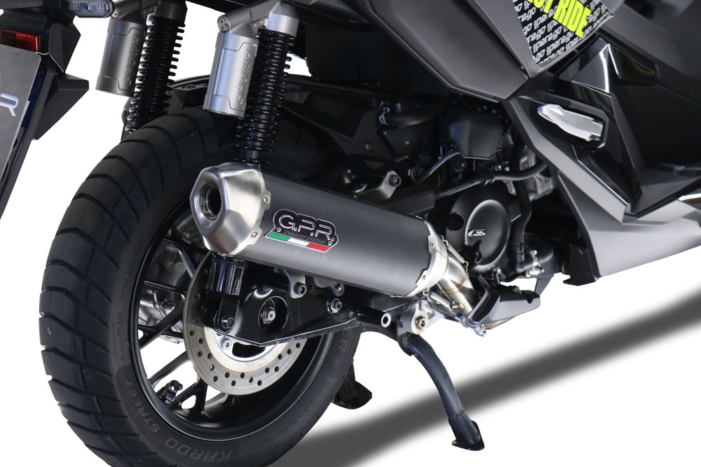 Escape compatível com Honda Adv 350 2022-2024, Pentascooter, Sistema de escapamento de corrida incluindo tubo de ligação específico com dbkiller 