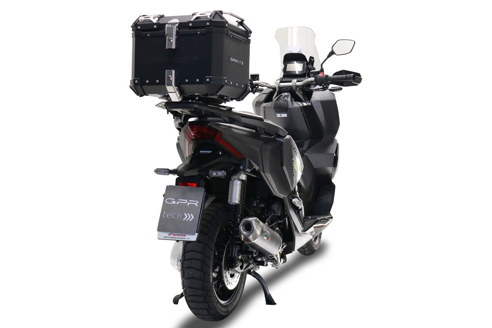Top case maletas GPR TECH compatível com Honda Adv 350 2022/2024 e5 Top Case Alpi-Tech em alumínio, cor preta com placa específica incluída Capacidade Litros 45