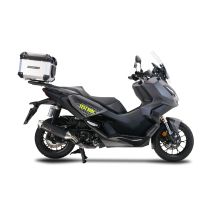 Top case maletas GPR TECH compatível com Honda Forza 125 2015/2023 Top Case Alpi-Tech em alumínio, cor prata com placa específica incluída Capacidade Litros 35
