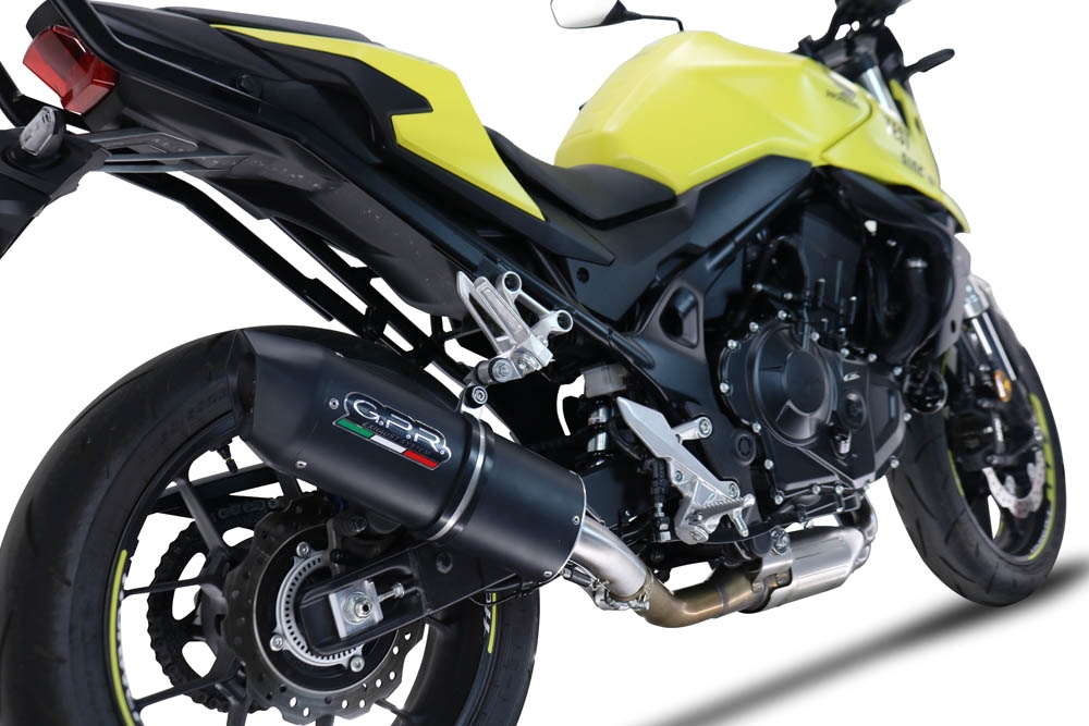Escape compatível com Honda CB 750 Hornet 2023-2024, Furore Evo4 Nero, Escape legal, homologado, silenciador com db killer removível e tubo de ligação específico 