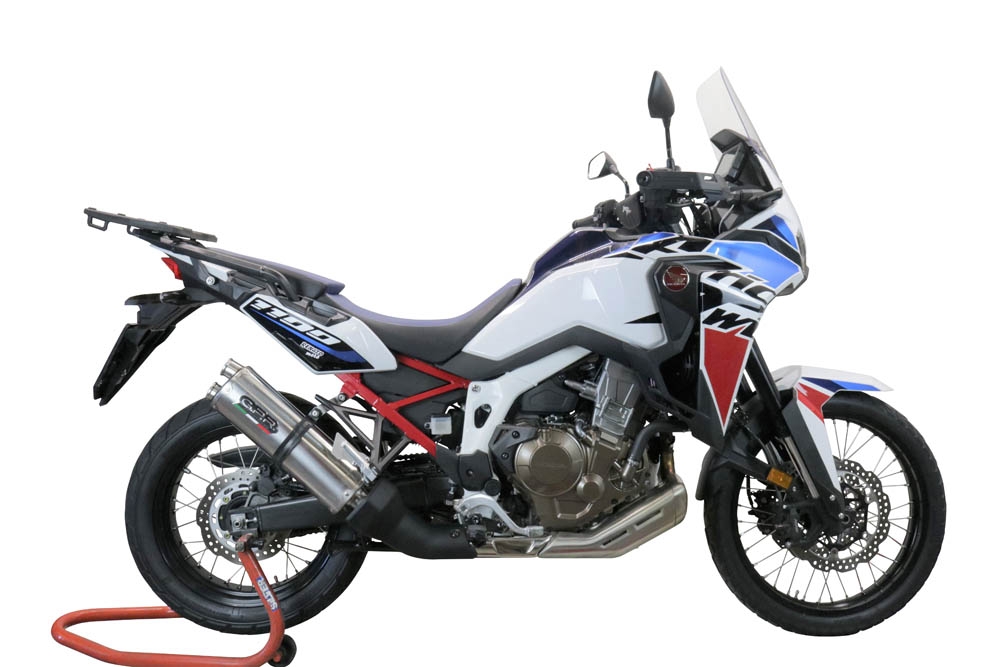 Escape compatível com Honda Crf 1000 L Africa Twin 2018-2020, Dual Inox, Escape legal, homologado, silenciador com db killer removível e tubo de ligação específico 
