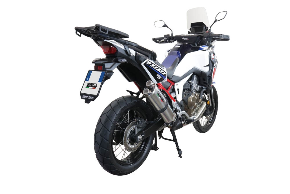 Escape compatível com Honda Crf 1000 L Africa Twin 2018-2020, Dual Inox, Escape legal, homologado, silenciador com db killer removível e tubo de ligação específico 