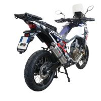 Escape compatível com Honda Crf 1000 L Africa Twin 2018-2020, Dual Inox, Escape legal, homologado, silenciador com db killer removível e tubo de ligação específico 