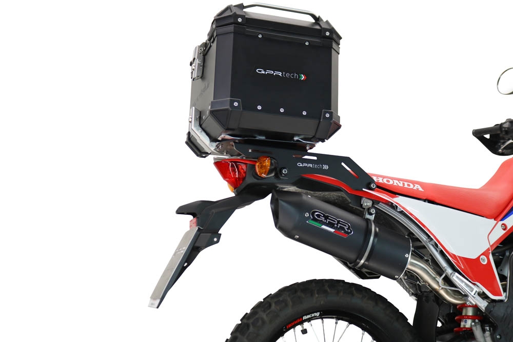 Top case maletas GPR TECH compatível com Honda Crf 300 L / Rally 2021/2024 e5 Top Case Alpi-Tech em alumínio, com porta-bagagens específico em alumínio cor preto com placa específica incluída Capacidade Litros 45