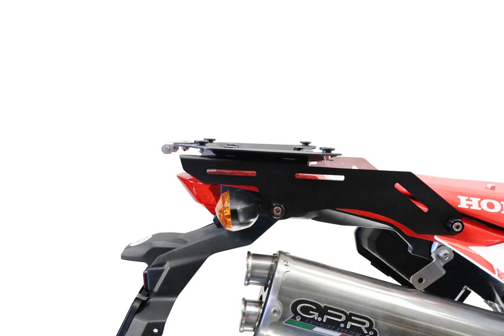 porta-malas GPR TECH compatível com Honda Crf 300 L / Rally 2021/2024 e5 Porta-bagagens específico em alumínio cor preto específico Top Case ALPITECH 35 LT Porta-bagagens em alumínio preto