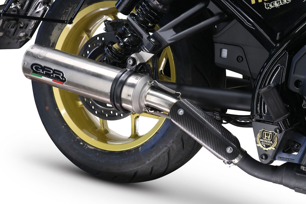 Escape compatível com Honda Cmx 1100 Rebel 2021-2024, M3 Inox , Escape legal, homologado, silenciador com db killer removível e tubo de ligação específico 