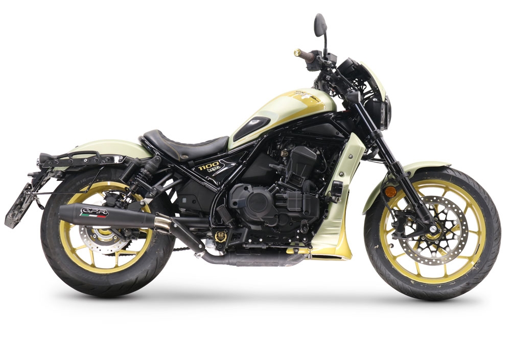 Escape compatível com Honda Cmx 1100 Rebel 2021-2024, Ultracone Nero, Escape legal, homologado, silenciador com db killer removível e tubo de ligação específico 