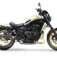 Escape compatível com Honda Cmx 1100 Rebel 2021-2024, Ultracone Nero, Escape legal, homologado, silenciador com db killer removível e tubo de ligação específico 