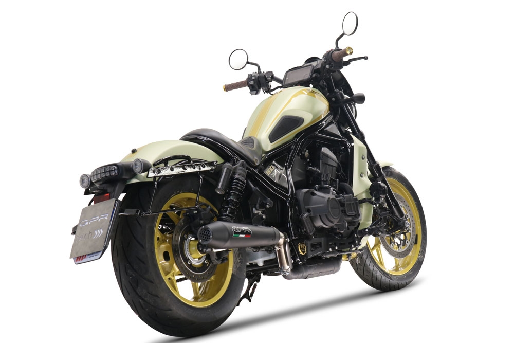 Escape compatível com Honda Cmx 1100 Rebel 2021-2024, Ultracone Nero, Escape legal, homologado, silenciador com db killer removível e tubo de ligação específico 