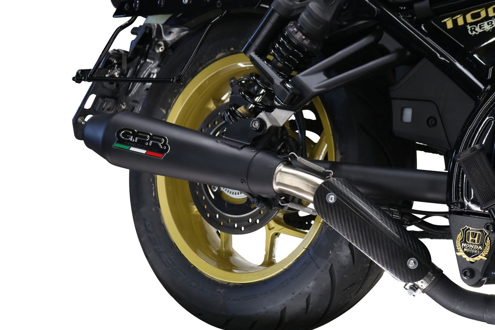 Escape compatível com Honda Cmx 1100 Rebel 2021-2024, Ultracone Nero, Escape legal, homologado, silenciador com db killer removível e tubo de ligação específico 