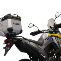 Top case maletas GPR TECH compatível com Voge 300Rally 2022/2024 e5 Top Case Alpi-Tech em alumínio, cor prata com placa específica incluída Capacidade Litros 26
