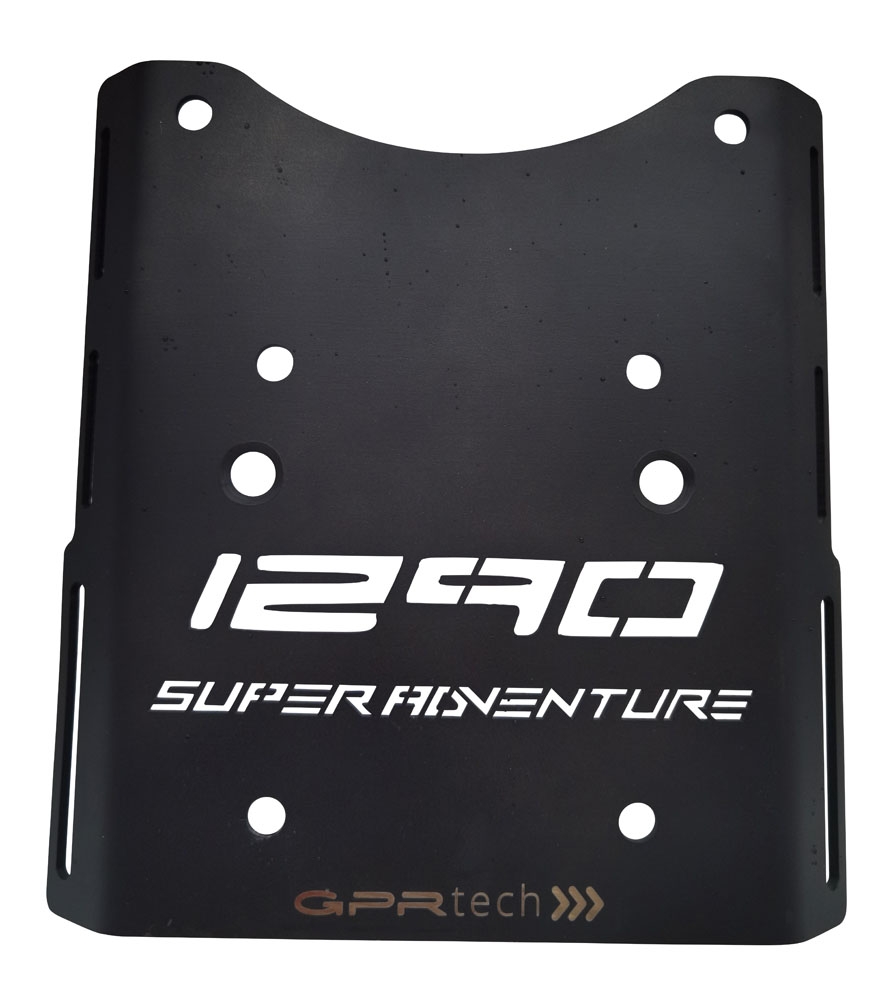 Top case maletas GPR TECH compatível com Ktm Adventure 890 - 890 R Rally 2020/2024 e5 Top Case Alpi-Tech em alumínio, cor preta com placa específica incluída Capacidade Litros 45
