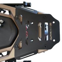 GPR TECH compatível com Zontes 350 T2 ADV 2022/2024 e5 Placa de encaixe específica Top Case ALPITECH 55 LT compatível com bagageiro original, aço inox com 4 pontos de ancoragem