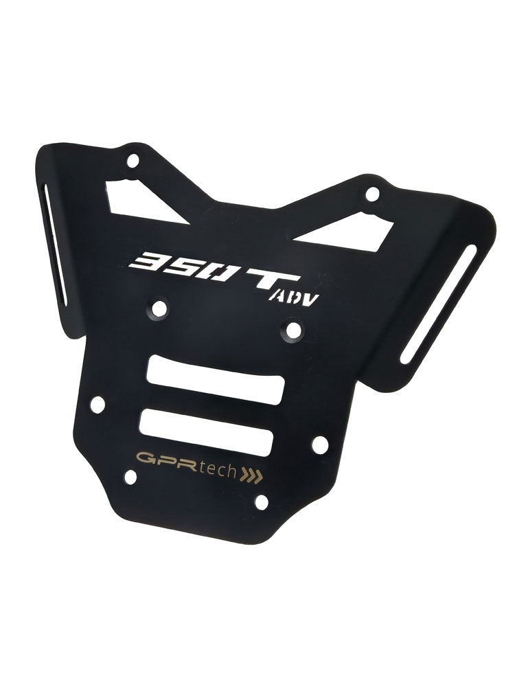 GPR TECH compatível com Zontes 350 T2 ADV 2022/2024 e5 Placa de encaixe específica Top Case ALPITECH 55 LT compatível com bagageiro original, aço inox com 4 pontos de ancoragem