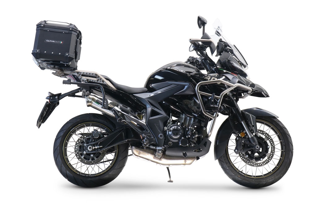 Escape compatível com Zontes 350 T1 ADV 2022-2024, Powercone Evo, Escape legal, homologado, silenciador com db killer removível e tubo de ligação específico 