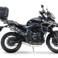 Escape compatível com Zontes 350 T1 ADV 2022-2024, Powercone Evo, Escape legal, homologado, silenciador com db killer removível e tubo de ligação específico 