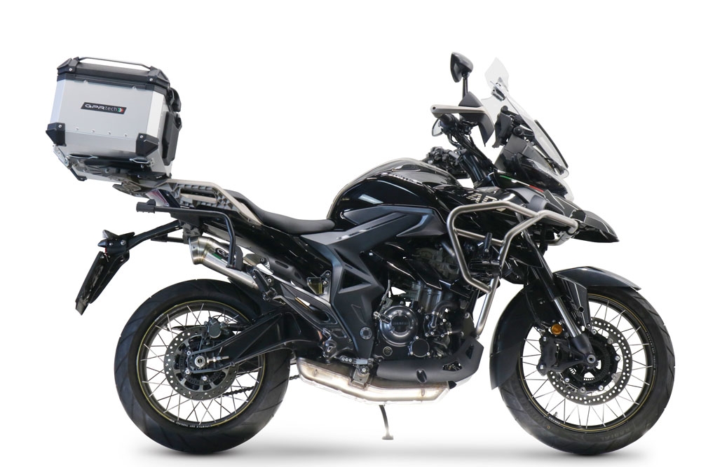 Top case maletas GPR TECH compatível com Zontes 350 T1 ADV 2022/2024 e5 Top Case Alpi-Tech em alumínio, cor prata com placa específica incluída Capacidade Litros 45