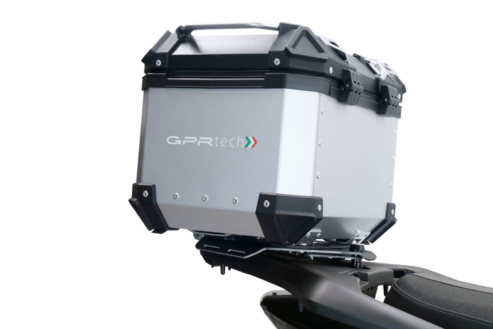 GPR TECH compatível com Honda SH 125I 2017/2024 Placa de encaixe específica Top Case ALPITECH 35-45-55 LT compatível com bagageiro original, aço inox com 4 pontos de ancoragem